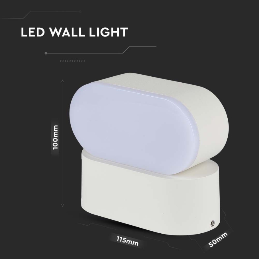 LED Buiten flexibel wandlamp LED/5W/230V 4000K IP65 wit