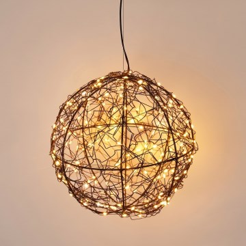 LED Buiten kerstdecoratie 200xLED/230V Ø 18 cm IP44 warm wit bol/zwart