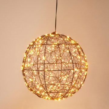 LED buiten kerstdecoratie 300xLED/230V Ø 25 cm IP44 warm-wit bal/zwart