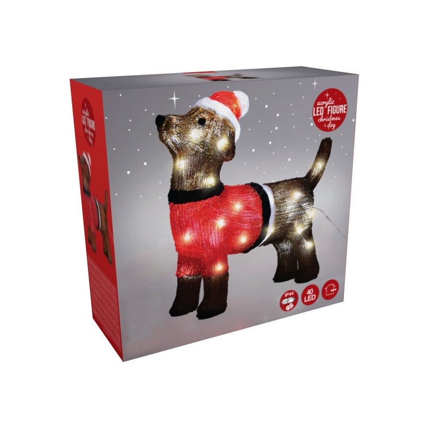 LED buiten kerstdecoratie 40xLED/230V 35 cm IP44 hond