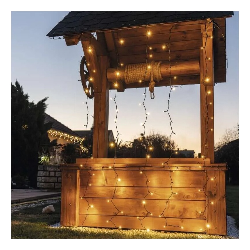 LED buiten kerstketting 100xLED/1x2m IP44 warm wit
