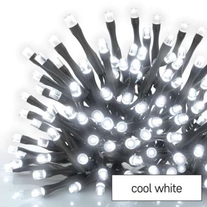 LED buiten kerstlichtsnoer 100xLED/10m IP44 koud wit