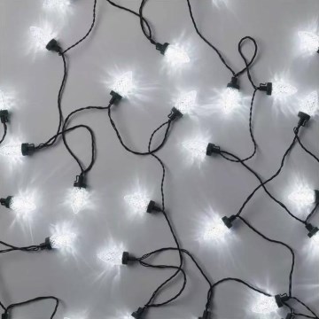 LED buiten kerstlichtsnoer 50x LED / 8 functies 14,8 m IP44 koud wit