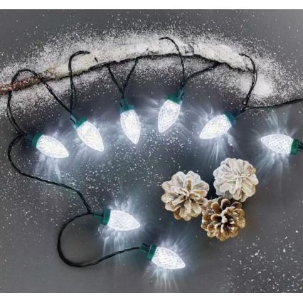 LED buiten kerstlichtsnoer 50x LED / 8 functies 14,8 m IP44 koud wit