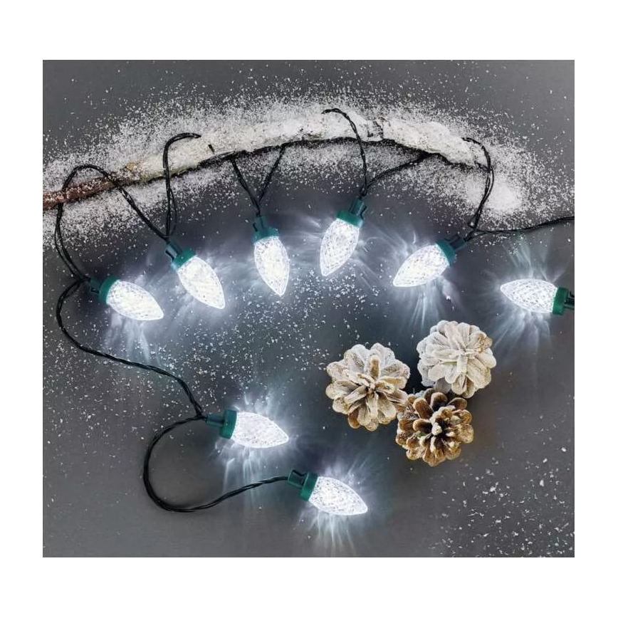 LED buiten kerstlichtsnoer 50x LED / 8 functies 14,8 m IP44 koud wit