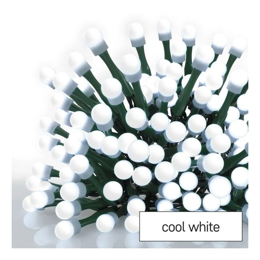 LED buiten-kerstsnoer 80xLED/8 functies 13m koud wit IP44