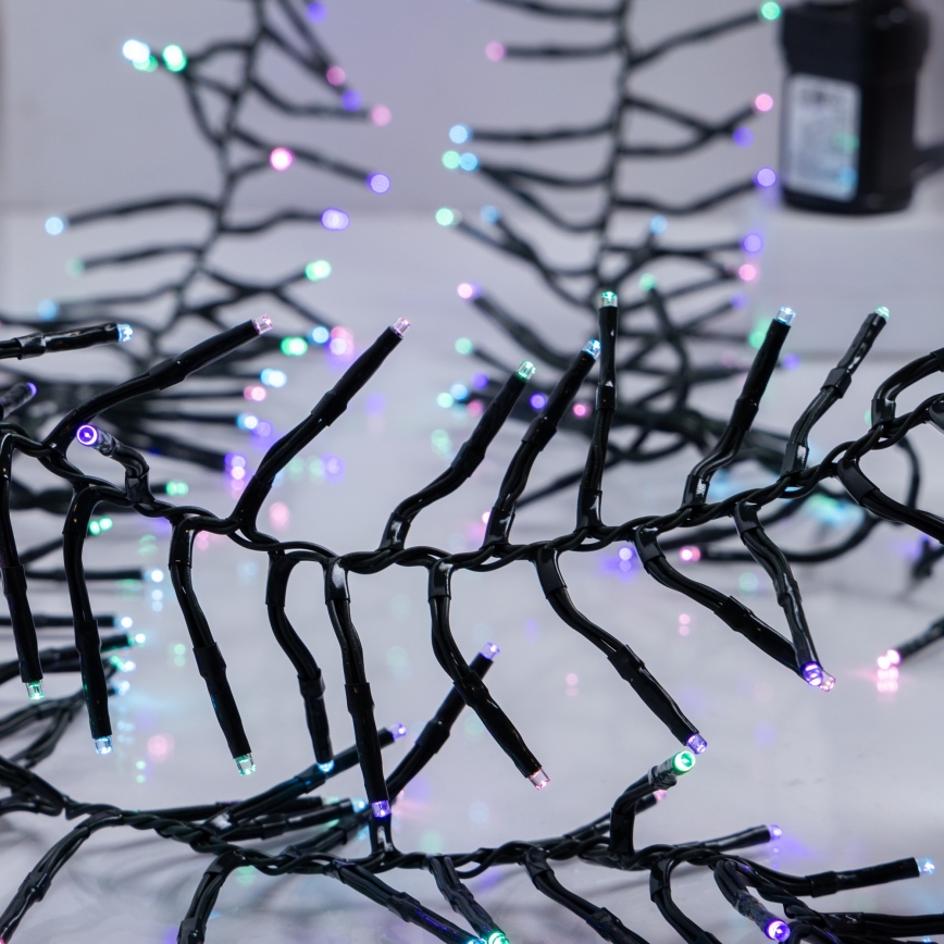 LED buiten kerstverlichting CLUSTER 768xLED/8 functies 9 m IP44 warm wit