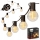 LED buiten-lichtsnoer, decoratief, 20x E12/1W, 230V, 20 m, IP65, zwart