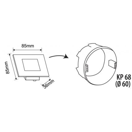 LED buiten-traplamp LED/1,7W/230V 3000/4000/6000K IP54 wit