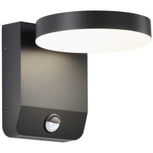 LED Buiten wall flexible lamp met sensor LED/17W/230V IP65 3000K zwart