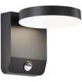 LED Buiten wall flexible lamp met sensor LED/17W/230V IP65 4000K zwart