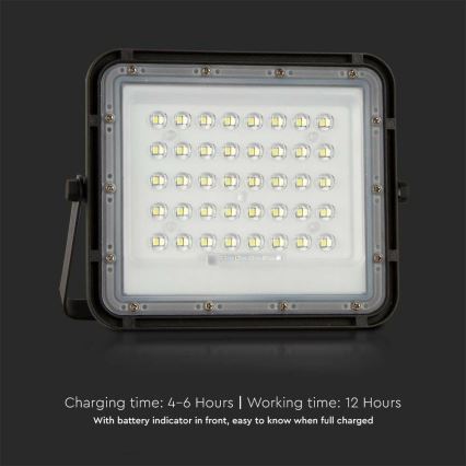 LED Buiten dimbaar zonne- Schijnwerper LED/10W/3,2V IP65 6400K zwart + afstandsbediening