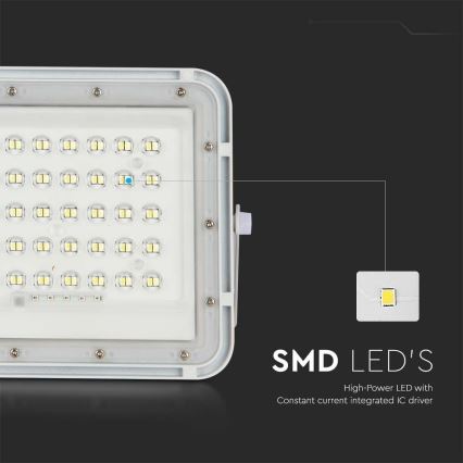 LED Buiten dimbaar zonne- Schijnwerper LED/6W/3,2V IP65 4000K wit + afstandsbediening