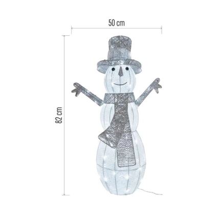 LED Buitenkerstdecoratie 80xLED/3,6W/230V IP44 82 cm sneeuwpop