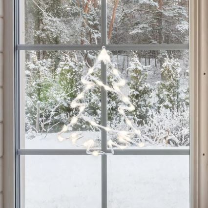 LED Buitenkerstdecoratie voor raam 35xLED/230V IP44 warm wit/kerstboom