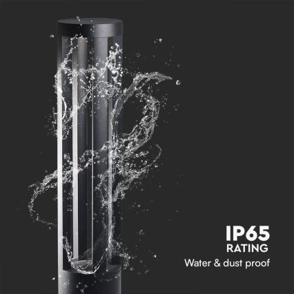 LED-buitenlamp 10W/230V 3000K IP65 80 cm zwart