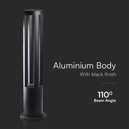 LED-buitenlamp 10W/230V 3000K IP65 80 cm zwart