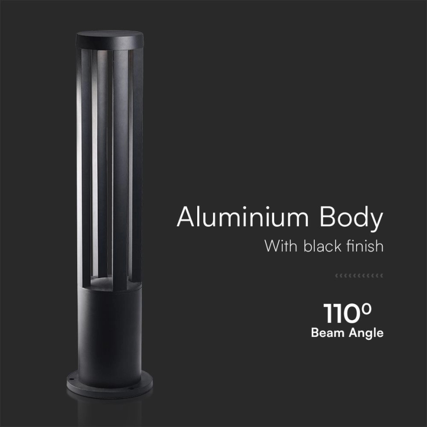 LED-buitenlamp 10W/230V 3000K IP65 80 cm zwart