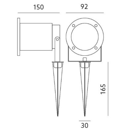 LED Buitenlamp BLAKE 2 GU10/4W/230V