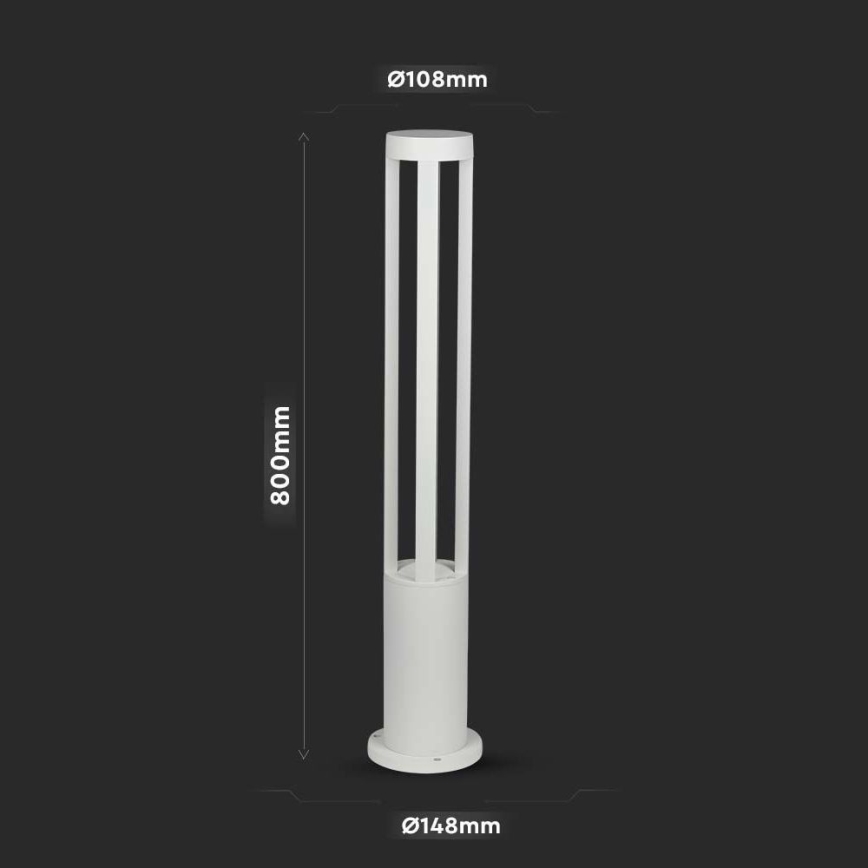 LED Buitenlamp LED/10W/230V 80cm 6400K IP65 wit