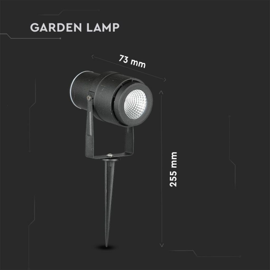 LED Buitenlamp LED/12W/100-240V IP65 4000K zwart