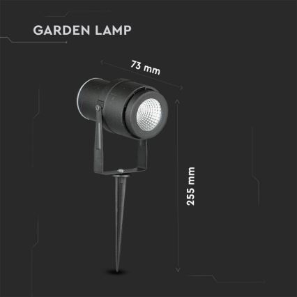LED Buitenlamp LED/12W/100-240V IP65 zwart - groen licht