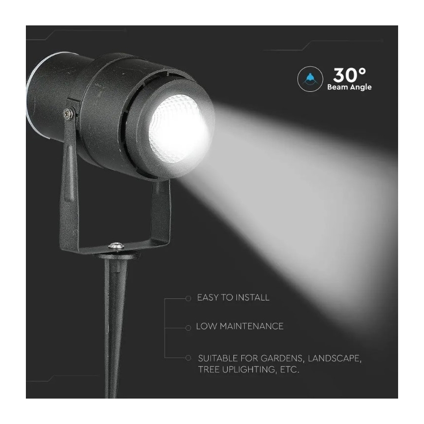 LED Buitenlamp LED/12W/230V 3000K zwart IP65