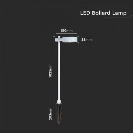 LED buitenlamp LED/7W/230V 3000K IP65 wit 102 cm