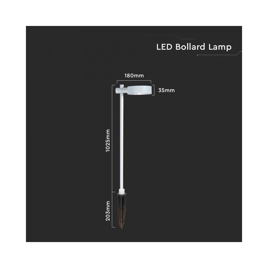 LED buitenlamp LED/7W/230V 4000K IP65 wit 102 cm