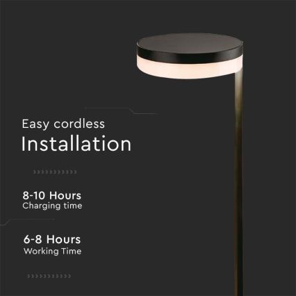 LED Buiten zonne-energie lamp LED/2W/3,7V 3000K IP54 2000 mAh zwart