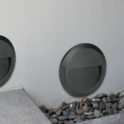 LED Buitenlamp voor trappen LED/2W/230V IP65 3000K zwart