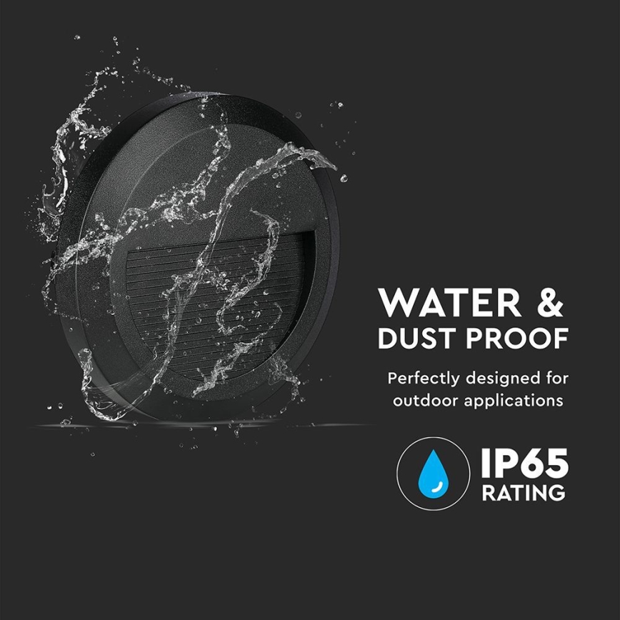 LED Buitenlamp voor trappen LED/2W/230V IP65 3000K zwart