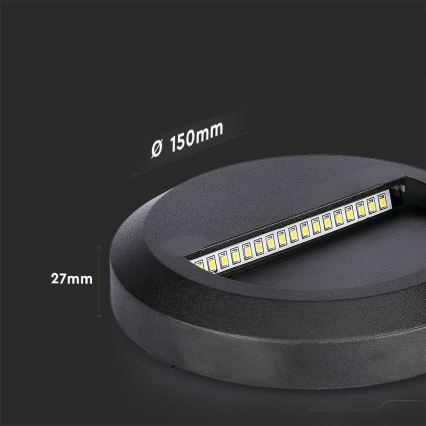 LED Buitenlamp voor trappen LED/2W/230V IP65 3000K zwart