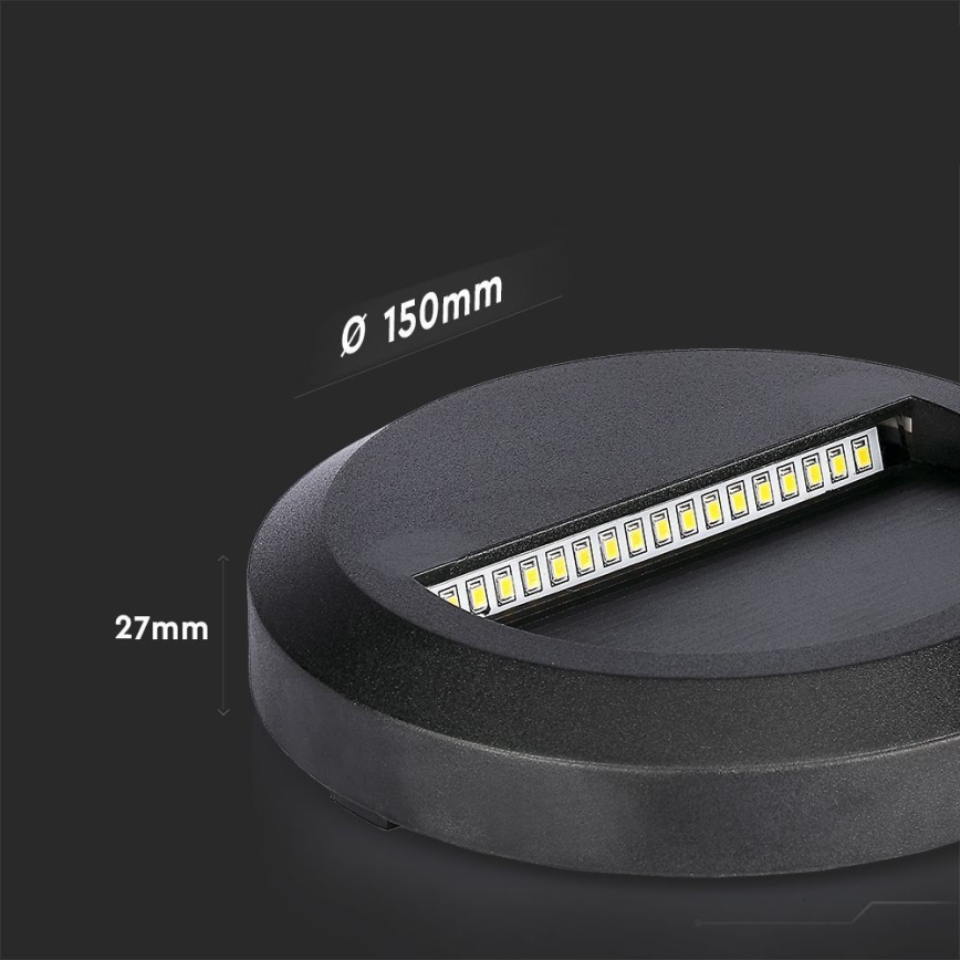 LED Buitenlamp voor trappen LED/2W/230V IP65 3000K zwart