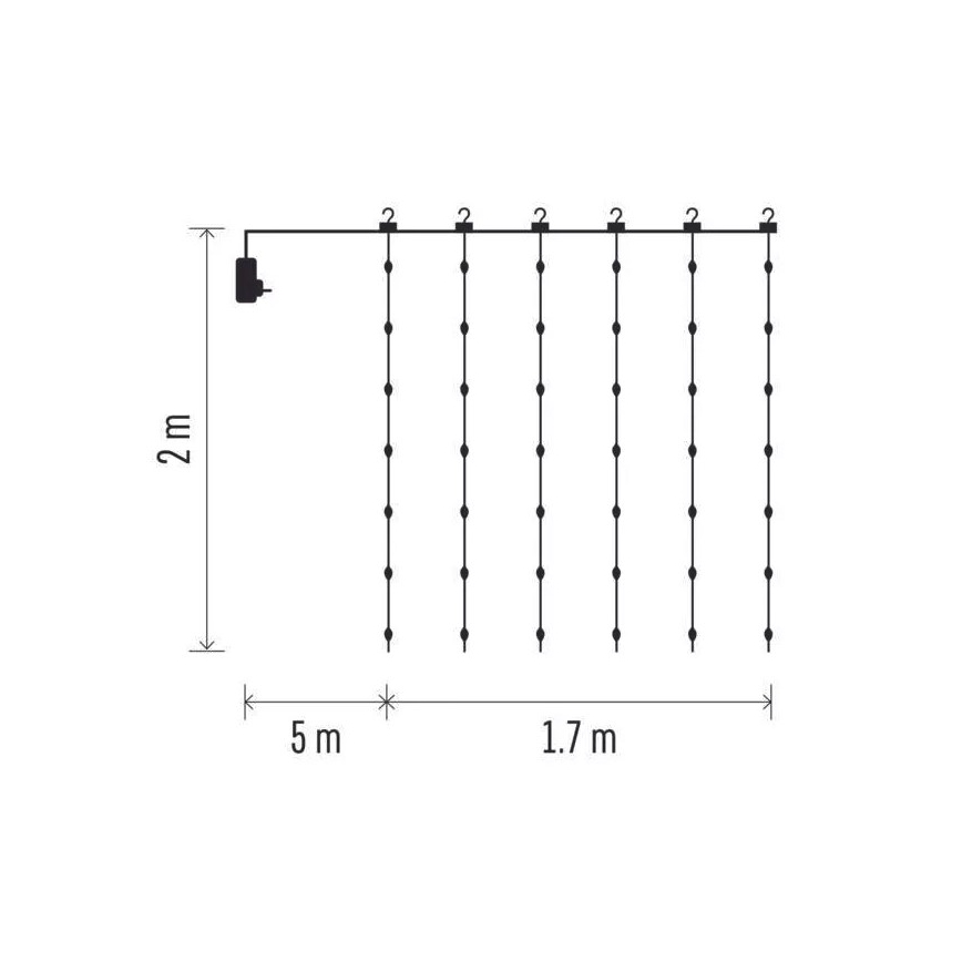 LED buitenlichtketting 240xLED/8 functies 6,7 m IP44 warm wit