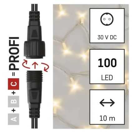 LED buitenlichtslinger 100xLED/10m IP44 warm wit