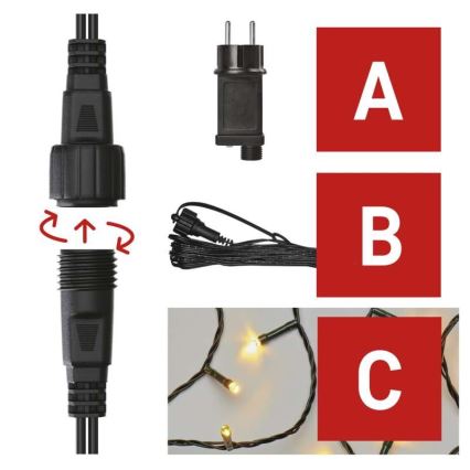 LED buitenlichtsnoer 100xLED/15m IP44 warm wit