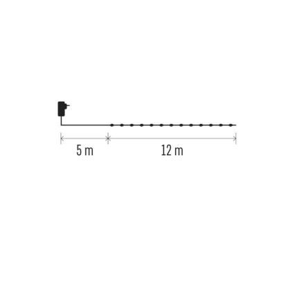 LED buitenlichtsnoer 120xLED/17m IP44 warm wit