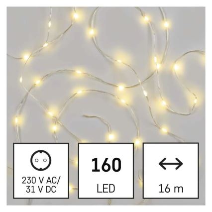 LED buitenlichtsnoer 160xLED/21m IP44 warm wit