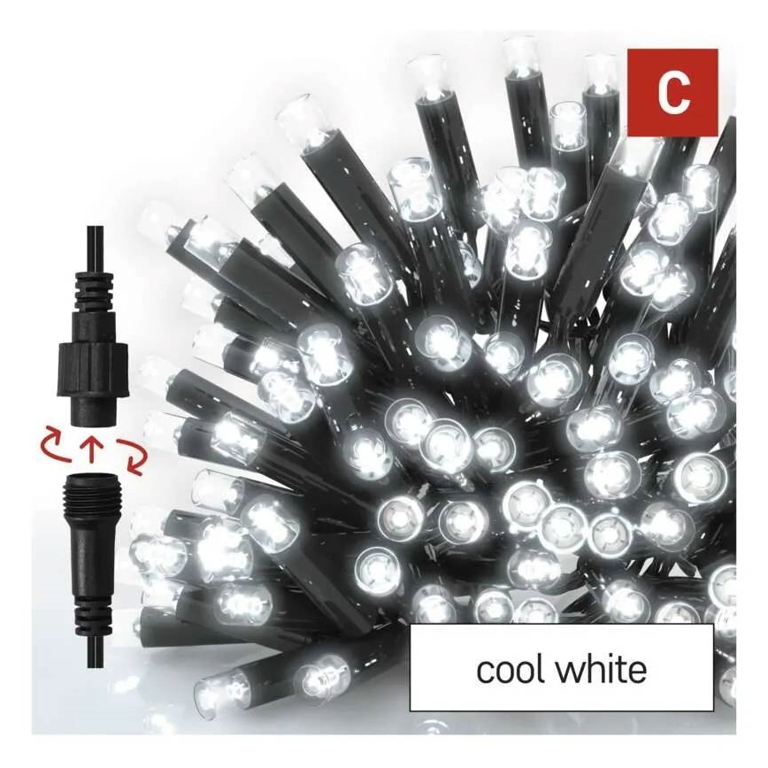 LED buitenlichtsnoer 50xLED/3x0,4m IP44 koel wit