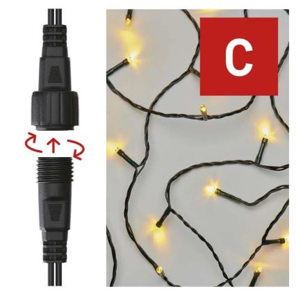 LED buitenlichtsnoer 50xLED/5m IP44 warm wit