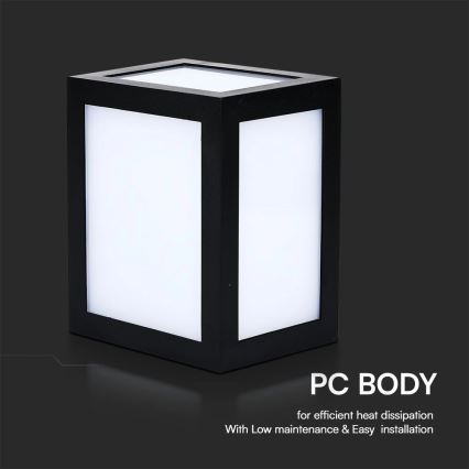 LED buitenmuurlamp LED/12W/230V 3000K IP65 zwart