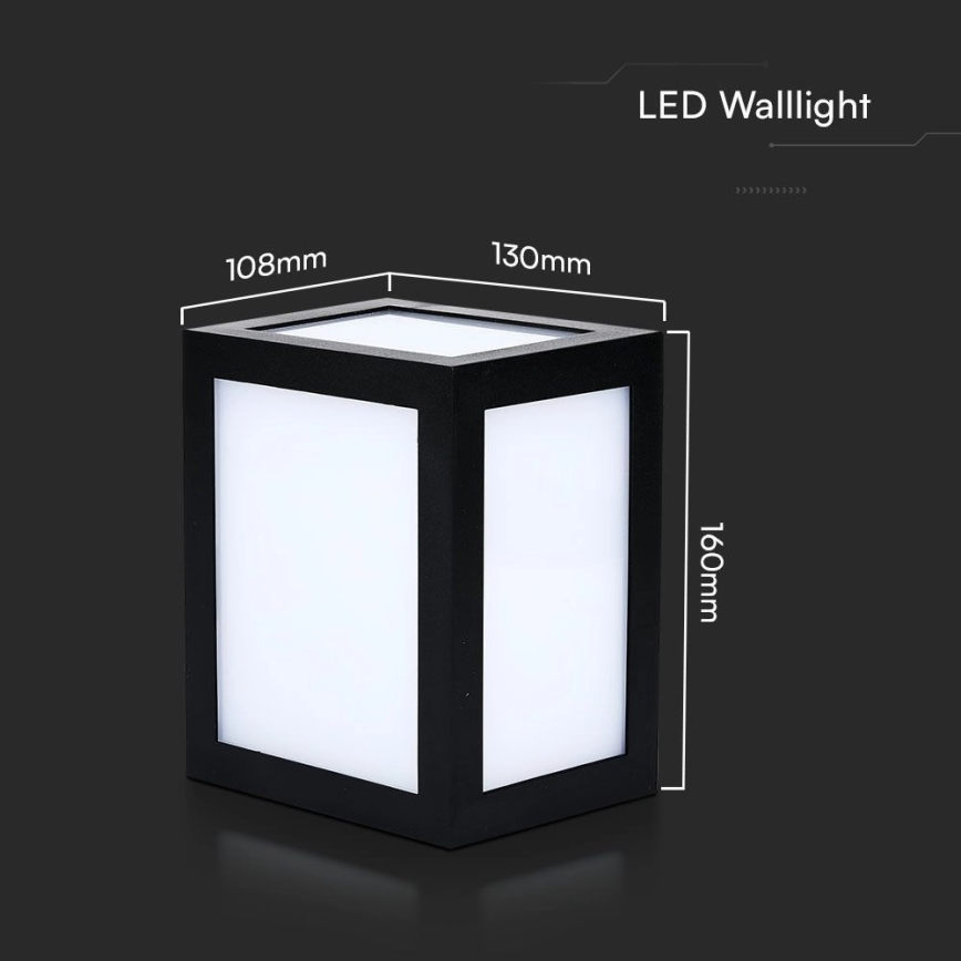 LED buitenmuurlamp LED/12W/230V 3000K IP65 zwart