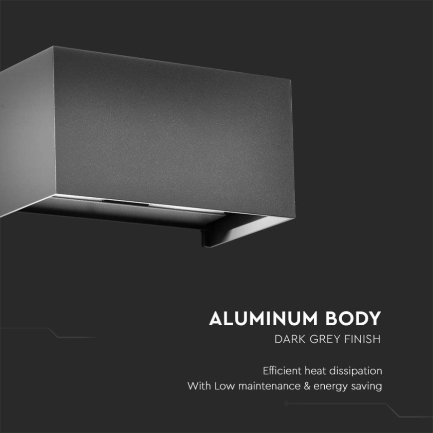 LED buitenmuurlamp LED/24W/230V 4000K IP65 antraciet