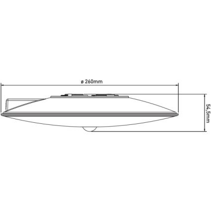 LED buitenplafondlamp met sensor VISTA LED/15W/230V Ø 26 cm IP54 wit