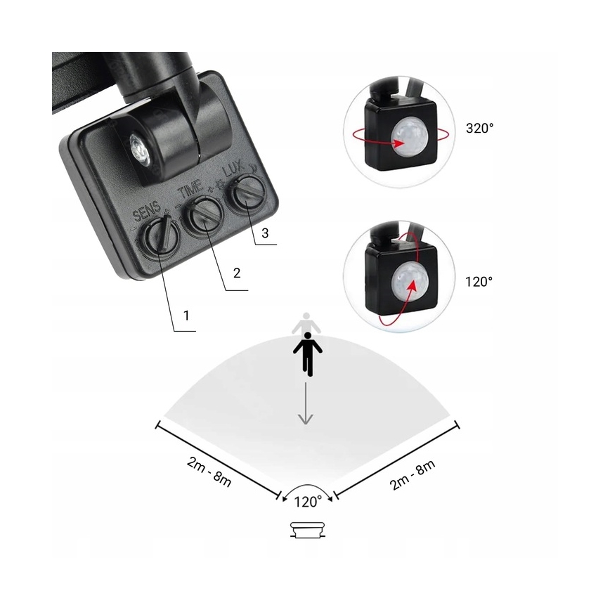 LED Buitenschijnwerper met sensor LED/100W/230V 4000K IP65 zwart