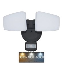 LED Buitenschijnwerper met sensor LED/24W/230V 3000/4000/6000K IP54 zwart
