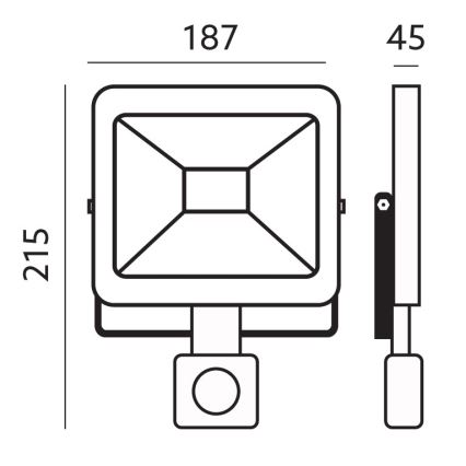 LED Buitenschijnwerper met sensor LED/30W/230V 6500K IP44