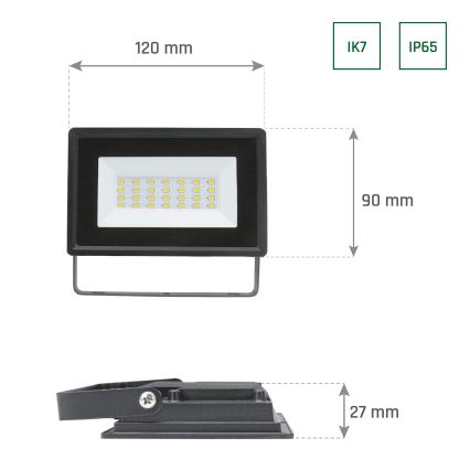 LED Buitenschijnwerper NOCTIS LUX 3 LED/20W/230V 3000K IP65 zwart