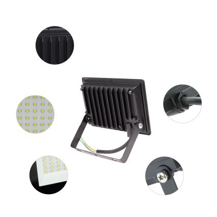 LED Buitenschijnwerper NOCTIS LUX 3 LED/20W/230V 4000K IP65 zwart